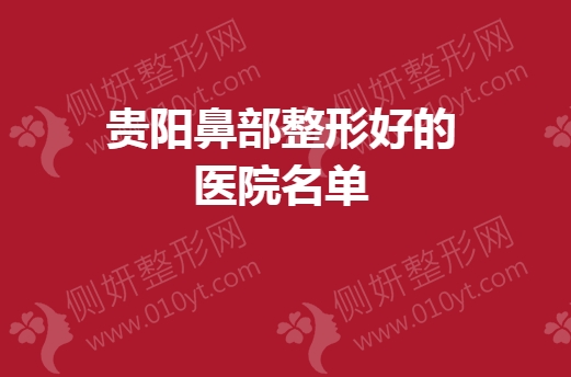 贵阳鼻部整形好的医院名单