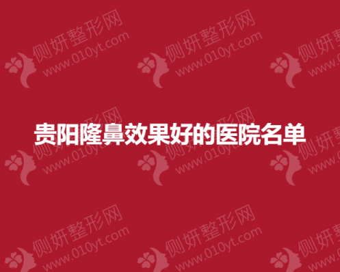 贵阳隆鼻效果好的医院名单