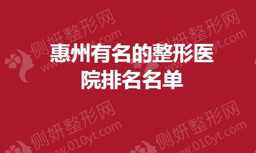 惠州有名的整形医院排名名单