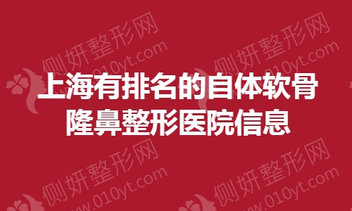 上海有排名的自体软骨隆鼻整形美容医院信息
