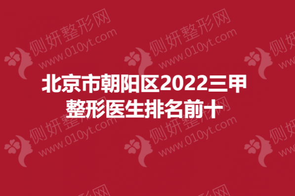 北京市朝阳区2023三甲整形医生排名前十