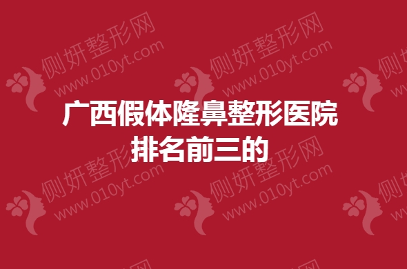 广西假体隆鼻整形医院排名前三的